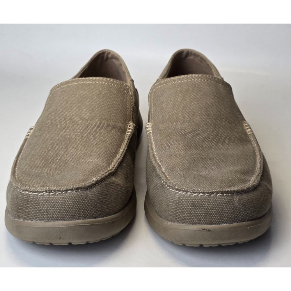 Crocs Santa Cruz 2 Men's Sneakers Size 12 Brown‎ Khaki Slip On Canvas Shoes - Picture 2 of 16